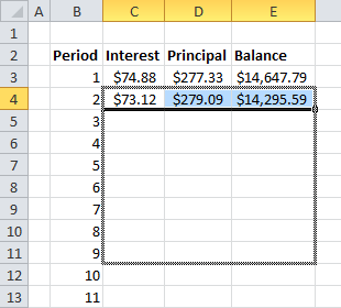 Fill Down Formula