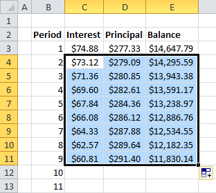 Fill Down Formula Result