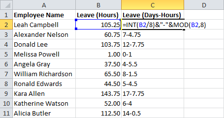 Alternate Notation Converting Hours To Days Hours Excel Tactics
