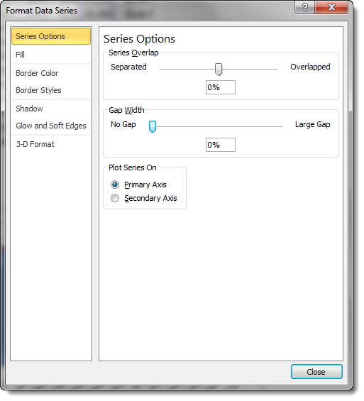 File extension data. Data format. Format data Series. Series option.