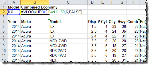 VLOOKUP Example